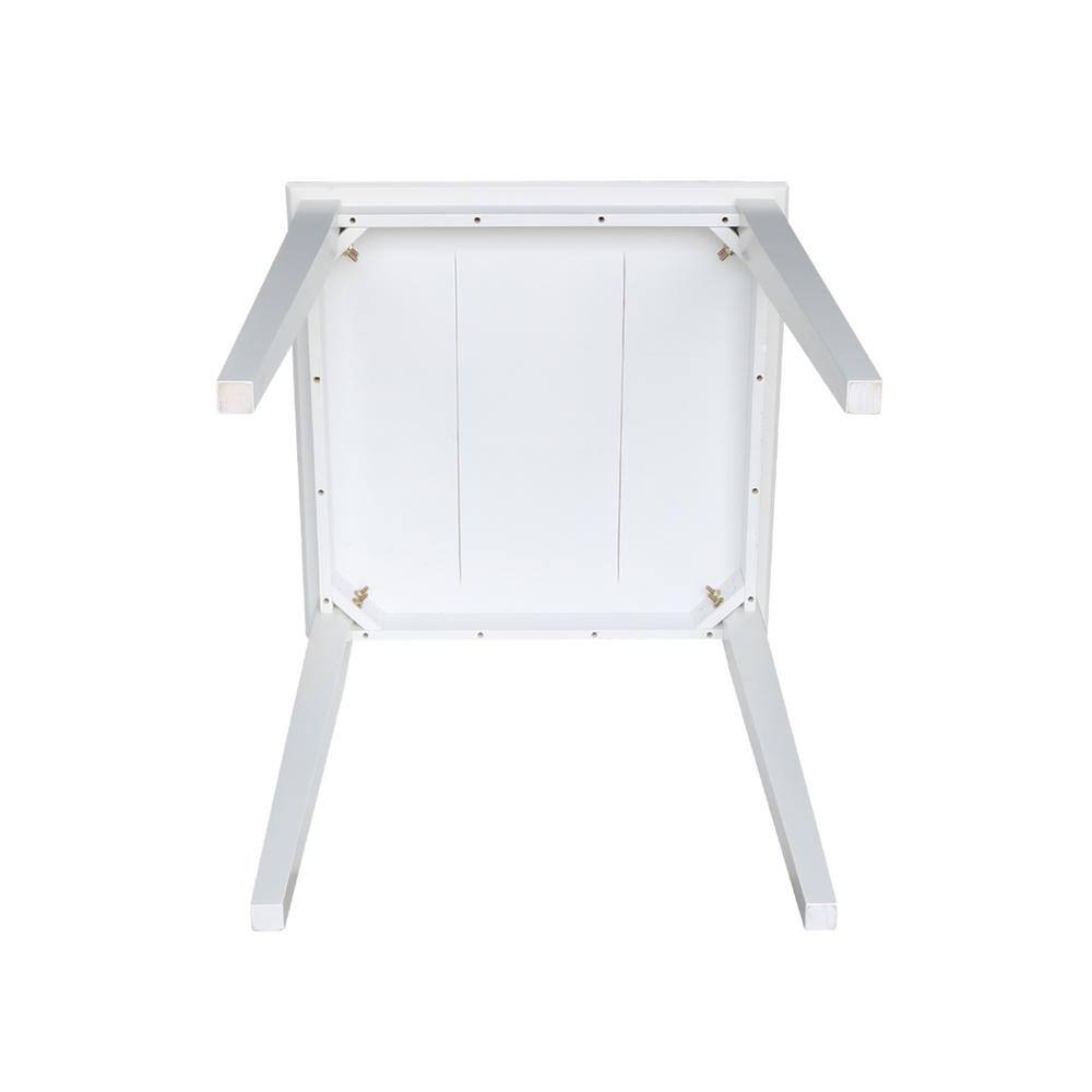 Classic White Solid Wood 37" Counterheight Dining Set with 4 X-Back Stools