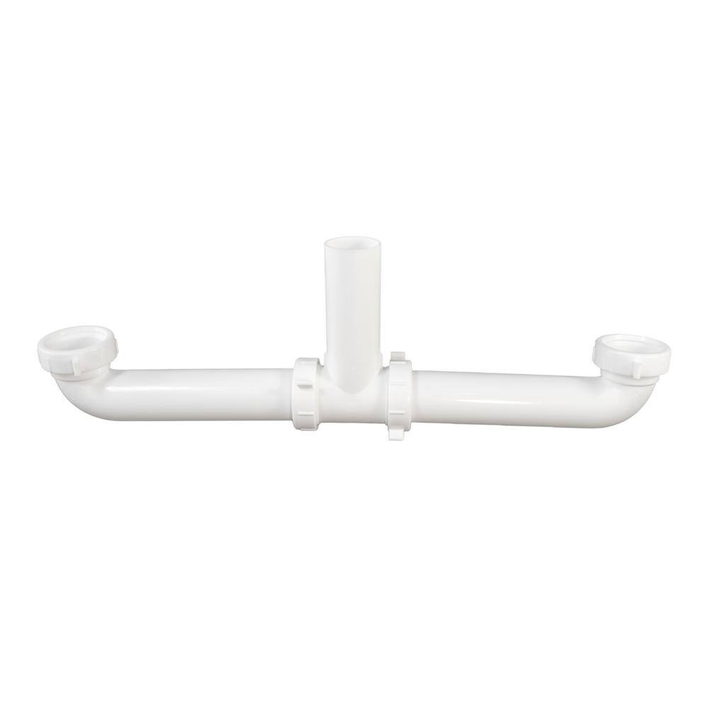 PLUMBFLEX 1-1/2 in. Polypropylene Center Outlet Waste for Trap for ...