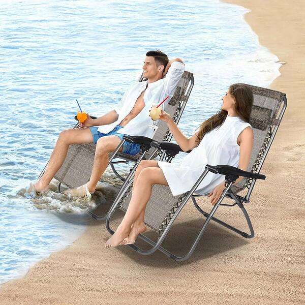 テーブル/チェア SEA - wind and sea SEA FOLDING CHAIR (2S) GRAY AOPSPS Set of 2 Adjustable 0-Gravity Chair Patio Lounge