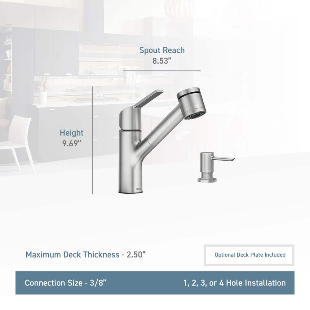 Stainless Steel Single-Handle Pull-Out Sprayer Kitchen Faucet