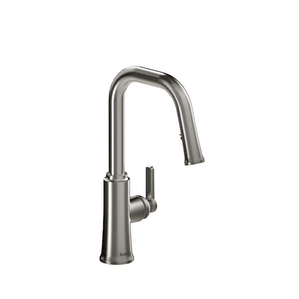 Trattoria Single-Handle Pull-Down Sprayer Kitchen Faucet in Stainless Steel