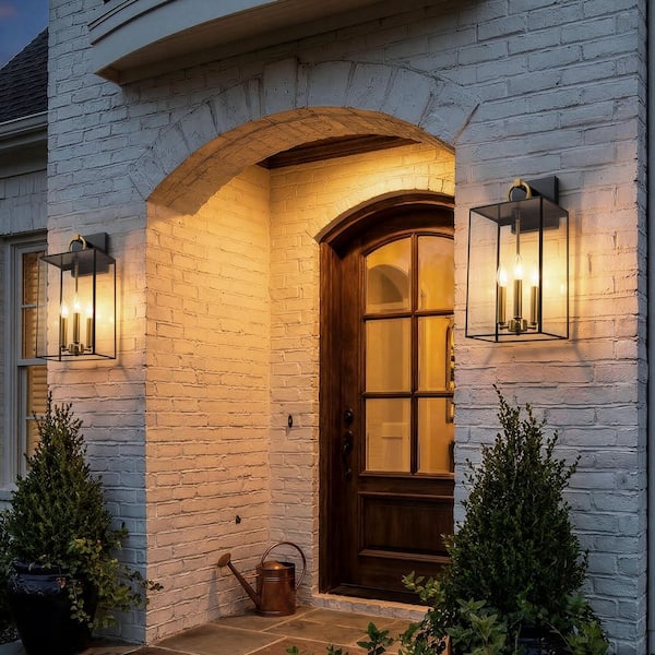 C Cattleya Dark Bronze Finish Brass Outdoor Wall Lantern-18.25 in