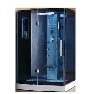 47 in. x 35 in. x 86 in. Left Sided Steam Shower Enclosure Kit