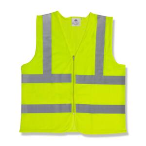 Extra-Large Flame Resistant Class 2 High Visibility 1 Pocket Safety Vest with Pocket and Zipper Closure