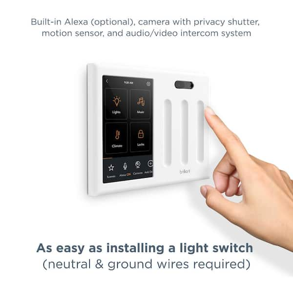 Brilliant - Smart Home Control 3-Switch Panel -Alexa, Google Assistant, Apple Homekit, Ring, Sonos and More