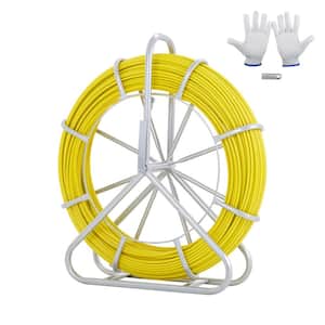Fish Tape Fiberglass 600 ft. x 5/16 in. Non-Conductive Duct Rodder Fishtape with Steel Reel Stand for Electrical Conduit