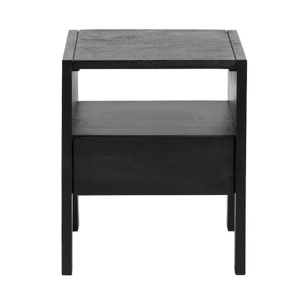 MH LONDON Langley 1- Drawer Black Nightstand