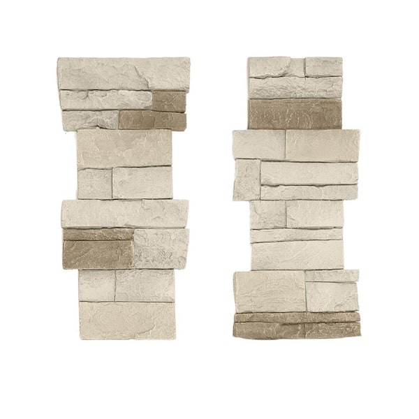 GenStone Stacked Stone 11.25 in. x 24 in. Vanilla Bean Faux Pillar Panel Siding