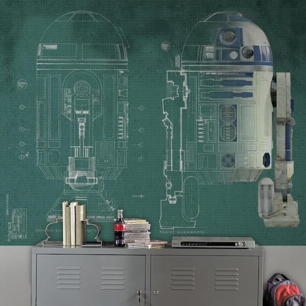 RoomMates 90 in. x 72 in. Star Wars R2-D2 Prepasted Mural 5-Panel Prepasted Mural