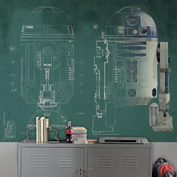 90 in. x 72 in. Star Wars R2-D2 Prepasted Mural 5-Panel Prepasted Mural