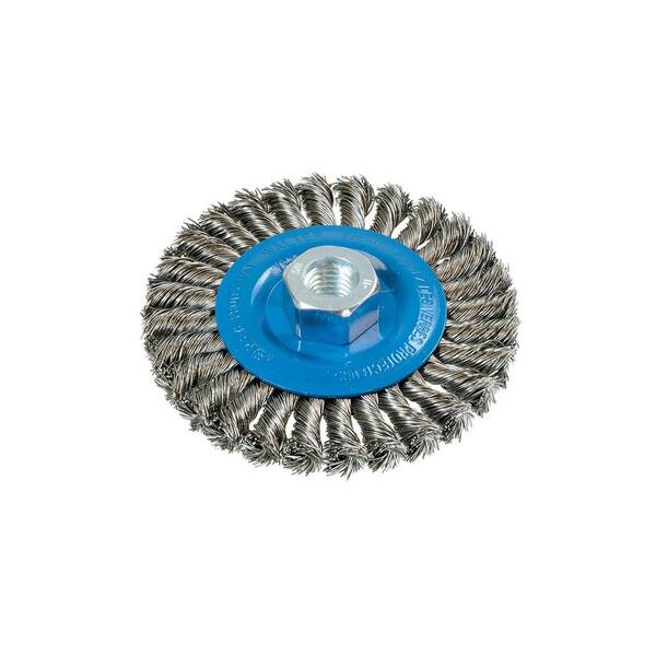 W Wheel Brush with Knot-Twisted Wires 