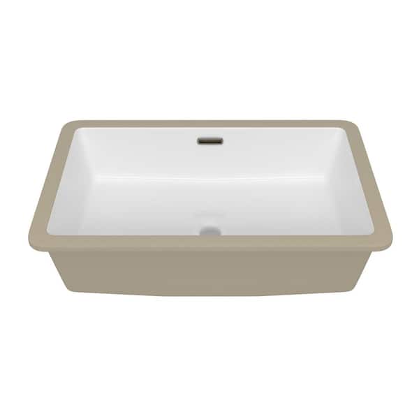 しんく Zeafive 23 in. Undermount Bathroom Sink in Gloss White Vitreous