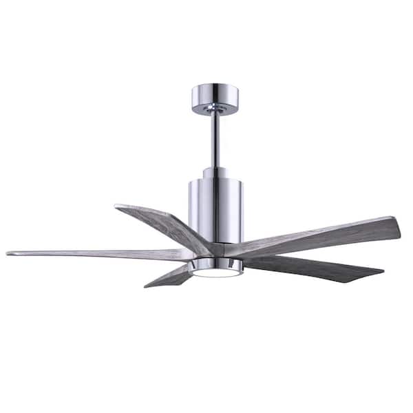 Atlas Patricia 52 in. LED Indoor/Outdoor Damp Polished Chrome Ceiling Fan with Light with Remote Control and Wall Control