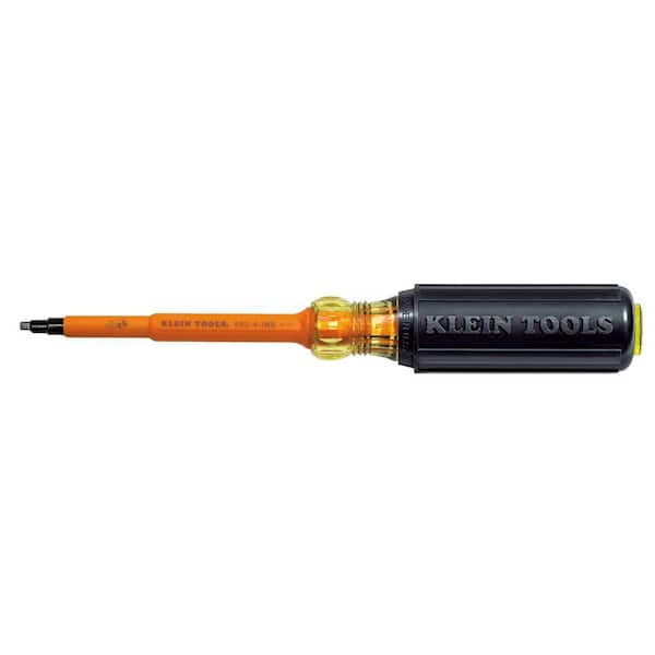 Klein Tools #2 Insulated Square-Recess Tip Screwdriver with 4 in. Round Shank and Cushion Grip Handle