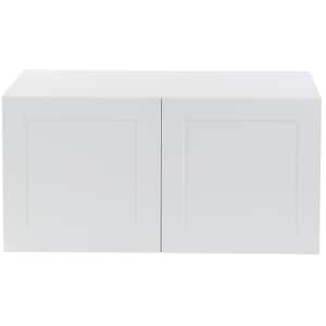 Cambridge White Shaker Assembled Refrigerator Wall Cabinet with 2 Soft Close Doors (36 in. W x 24.5 in. D x 18 in. H)