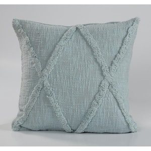 Rhea Geometric Pastel Blue Geometric Hypoallergenic Polyester 18 in. x 18 in. Indoor Throw Pillow