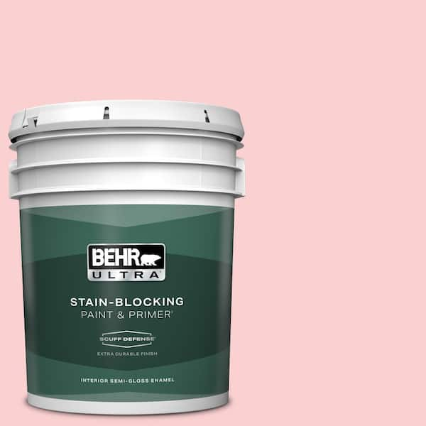 BEHR ULTRA 5 gal. #130A-2 Fading Rose Extra Durable Semi-Gloss Enamel Interior Paint & Primer