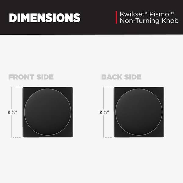 Kwikset Pismo Matte Black Square Half-Dummy Door Knob 788PSK SQT