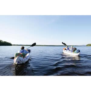 Deluxe 3-Person Inflatable Portable Sport Kayak Canoe with Paddles