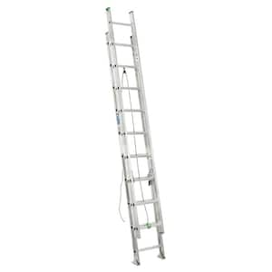 20 ft. Aluminum Extension Ladder with 225 lbs. Load Capacity Type II Duty Rating