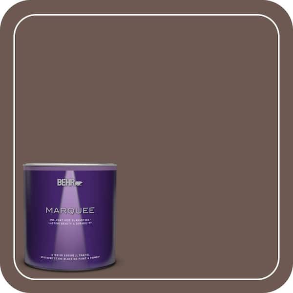 BEHR MARQUEE 1 qt. #N180-7 Oiled Teak Eggshell Enamel Interior Paint & Primer