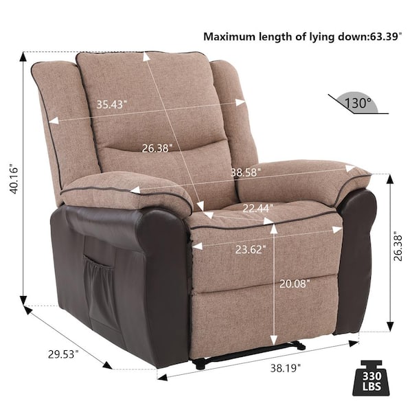 walnew slim manual recliner with massage