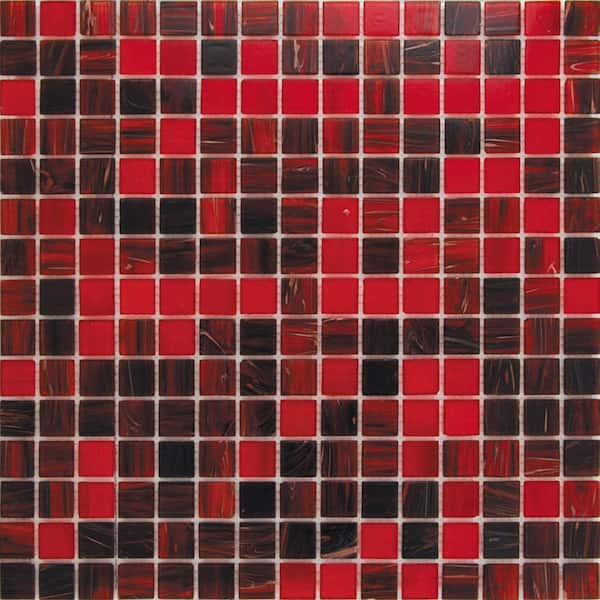 Apollo Tile Mingles 12 in. x 12 in. Glossy Berry Red Glass Mosaic Wall and Floor Tile (20 sq. ft./case) (20-pack)