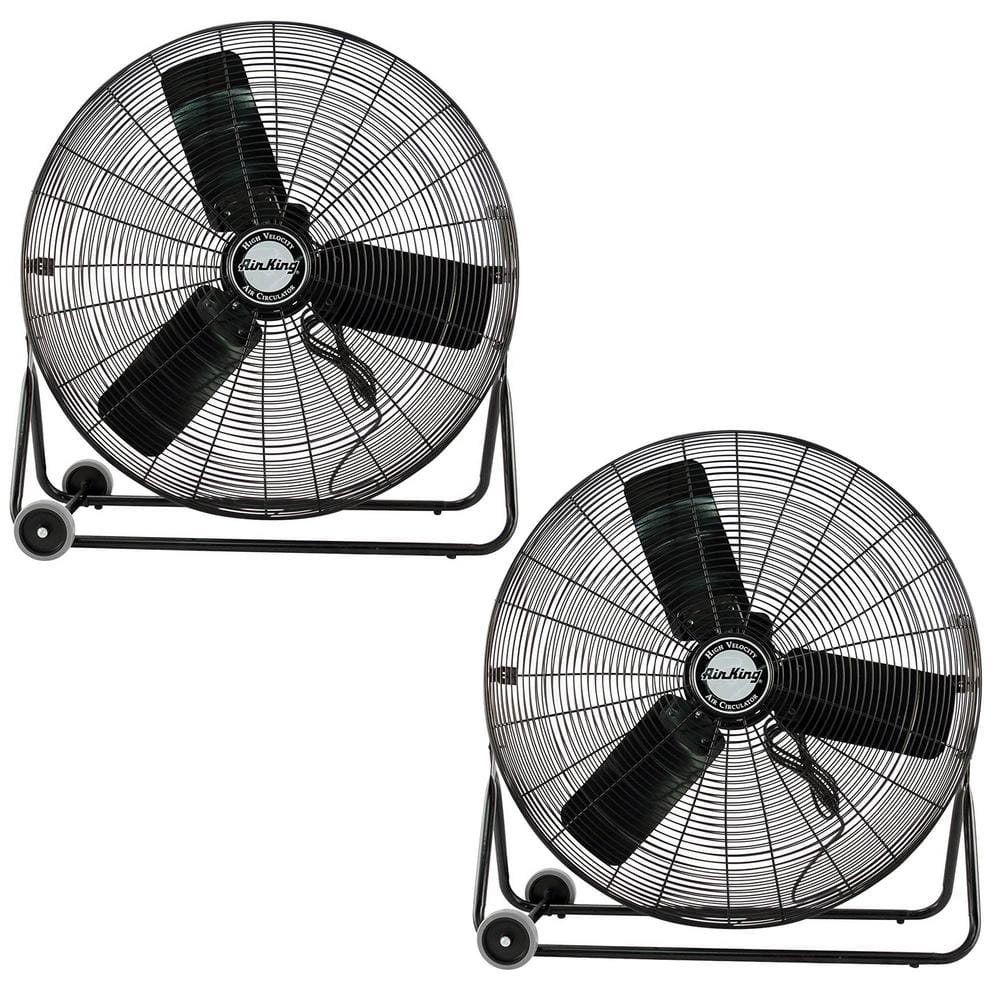 Air King 30 in. 3 Fan Speeds Pivoting Floor Fan in Black, (2-Pack) 2 x ...