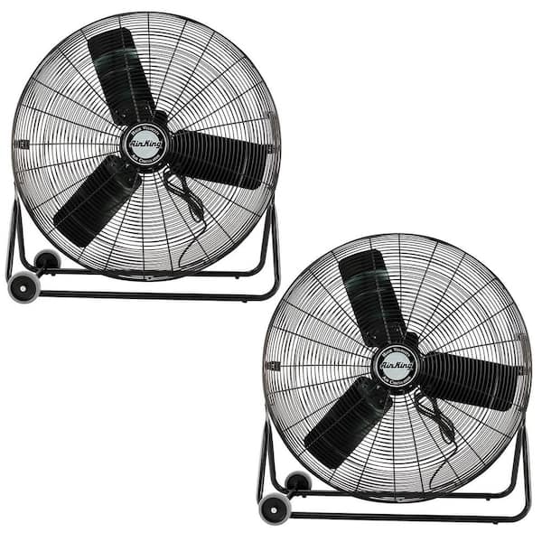 Air King 30 in. 3 Fan Speeds Pivoting Floor Fan in Black (2-Pack)