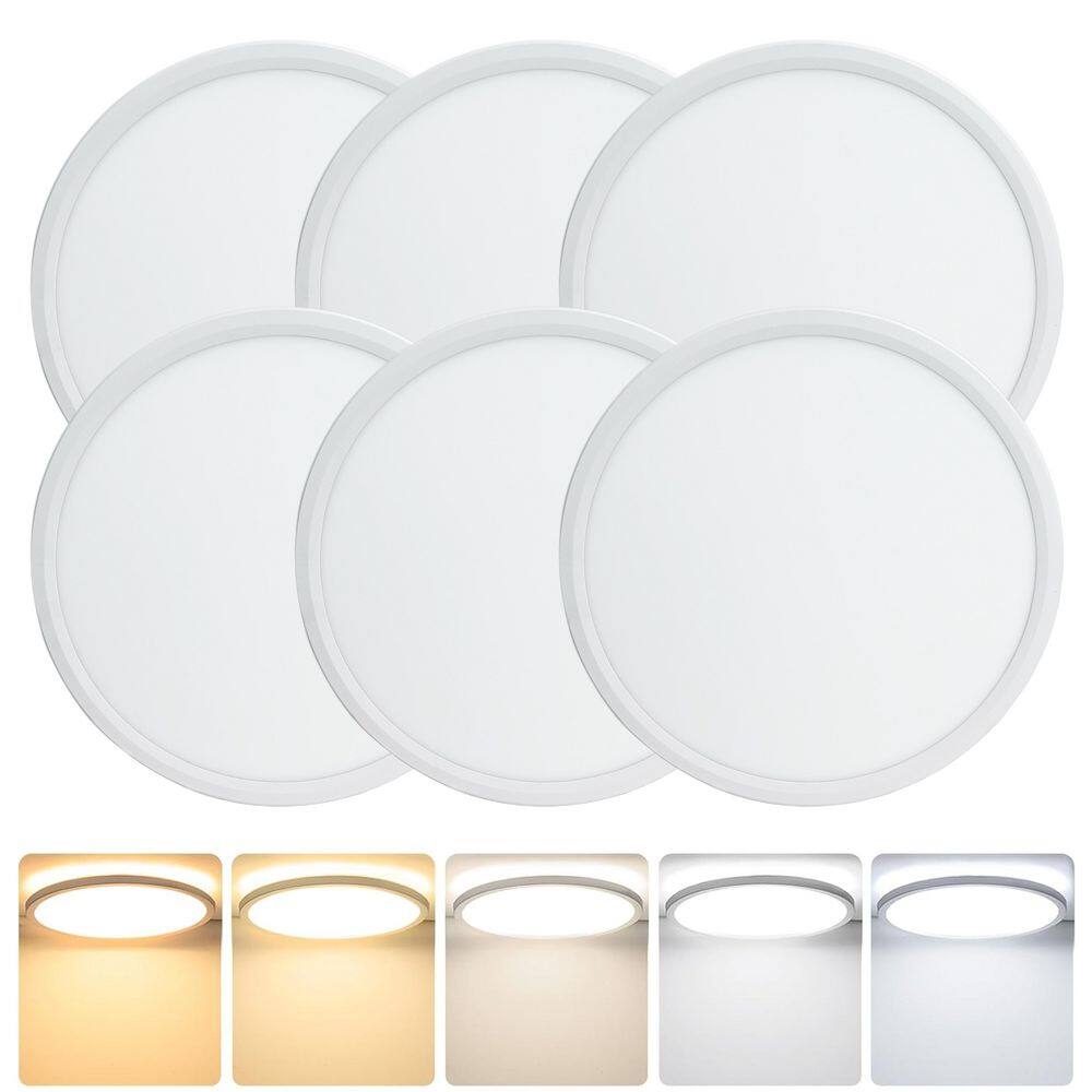 12 in. 28-Watt 3600 Lumens LED Recessed Ceiling Light for Bedroom, Living Room, 5CCT Selectable, ETL Certified (6-Pack) price history on PriceWatchPro