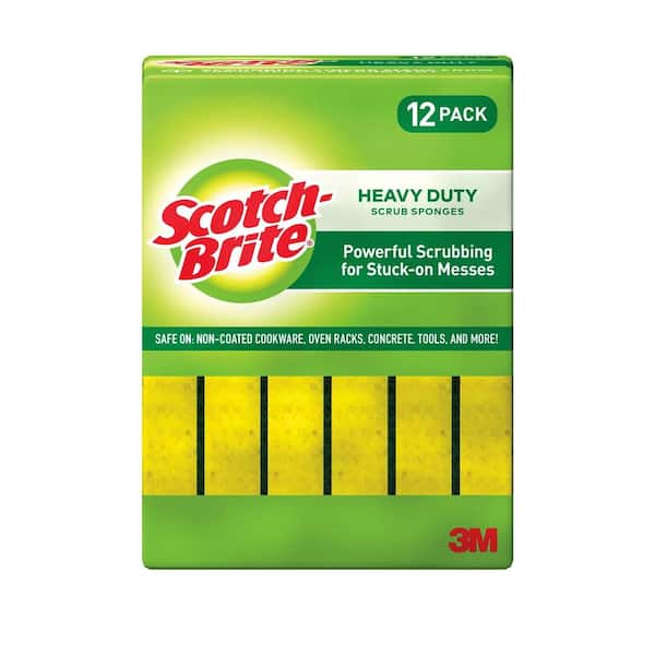 Scotch-Brite 2.7 in. x 4.5 in. Heavy Duty Scrub Sponge (12-Pack)