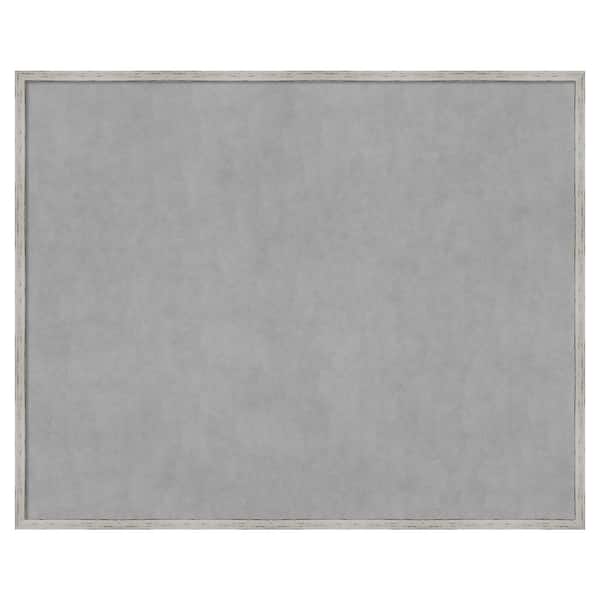Amanti Art Shiplap White Narrow 41 in. x 33 in Framed Magnetic Board
