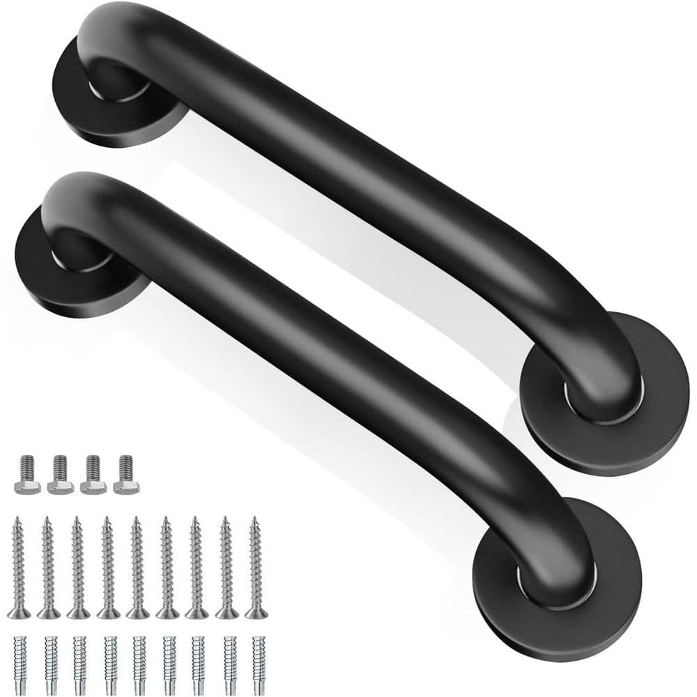 12 in. x 1.25 in. Concealed Screw Heavy Duty Non-Slip Bathroom Safety Handle Shower Grab Bars Matte Black 2 Pack price history on PriceWatchPro