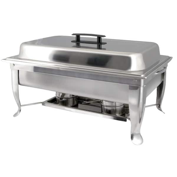 Winco Bellaire 8 qt. Full-size Stainless Steel Chafer with Folding Frame