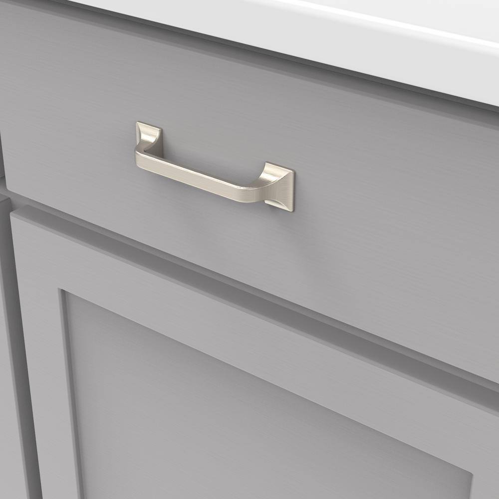 Satin Nickel 3-3/4" Modern Farmhouse Cabinet Pulls with Mounting Hardware