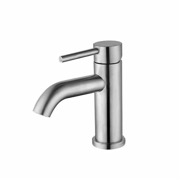 Modern Luxurious Single Handle Single Hole Bathroom Sink Faucet Bathroom Faucet in Brushed Nickel
