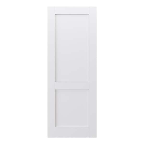 28 in. x 80 in. White 2-Panel Blank Solid Core Composite MDF Wood Primed Interior Door Slab for Pocket Door