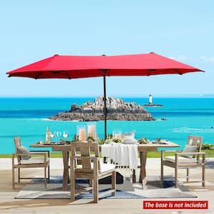 13 ft. Market No Weights Patio Umbrella 2-Side in Red