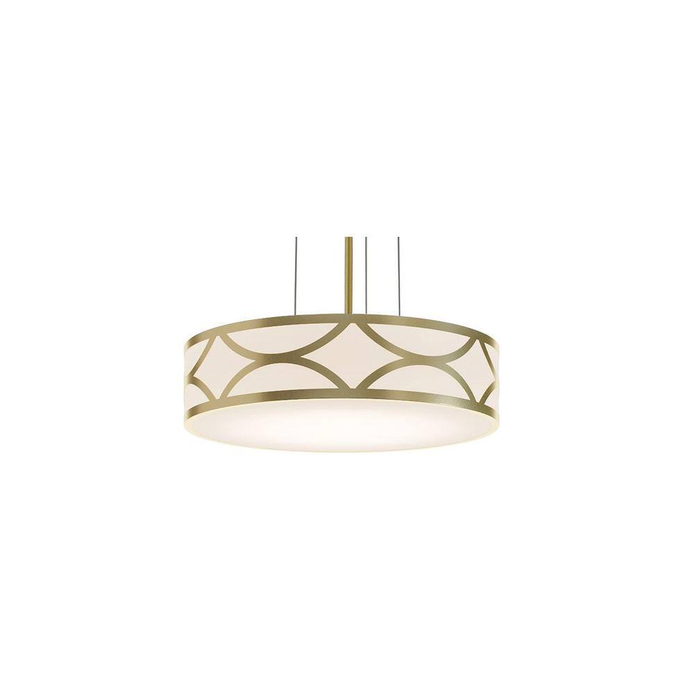 Gold Aluminum Drum Pendant Light with LED and Incandescent Options
