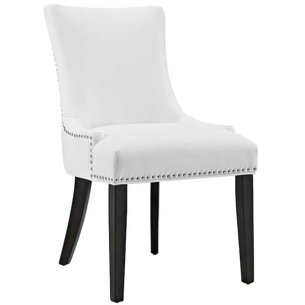 MODWAY Marquis White Faux Leather Dining Chair