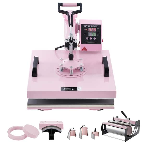 Heat Press Machine, 15 in. L x 15 in. W 8 in 1 Heat Transfer Machine with 6-30 oz. Tumbler Press, 360° Swing Away