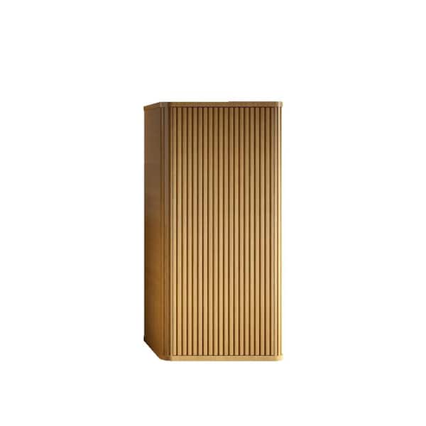 14.2 in. W x 29.5 in. H Rectangular Brown MDF Surface Mount Medicine Cabinet without Mirror