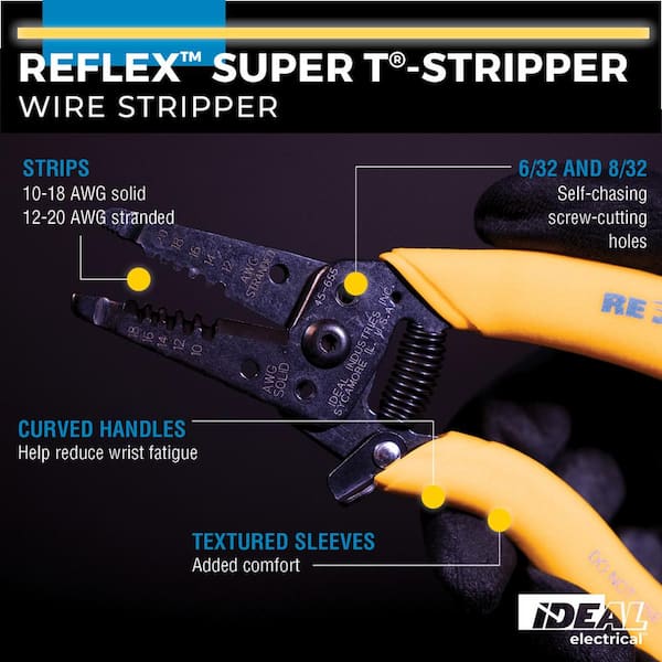 Reflex Super T-Stripper/Cutter, 10-18 AWG Solid, 12-20 AWG Stranded