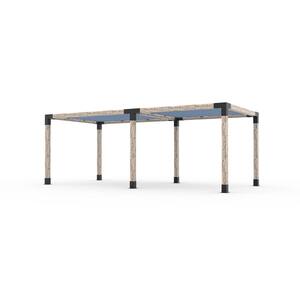 10 ft. L x 22 ft. W Double Pergola Kit with 2 Denim Shade Sails, for 6x6 Wood