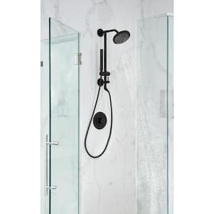 Shower Rail System with 2-Function Diverter in Matte Black (Valve Not Included)