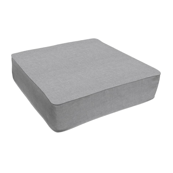Honeycomb Outdoor Deep Seating Lounge Seat Cushion Textured Solid Platinum Grey