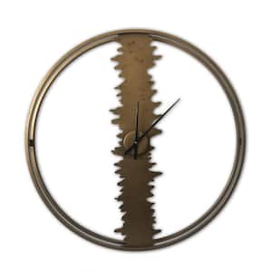 Brass Color Metal Modern Trunk Wall Clock