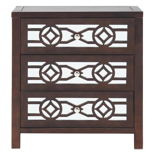 ANBAZAR Espresso Storage Cabinet Console Table with 2-Drawers and