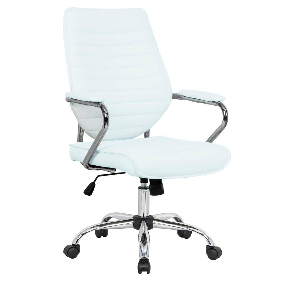 Leisuremod Winchester Faux Leather Swivel Ergonomic Office Chair In   White Gaming Chairs Wo19wl 64 1000 