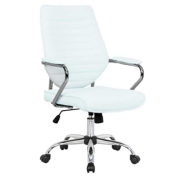 Leisuremod Winchester Faux Leather Swivel Ergonomic Office Chair In   White Gaming Chairs Wo19wl 64 600 